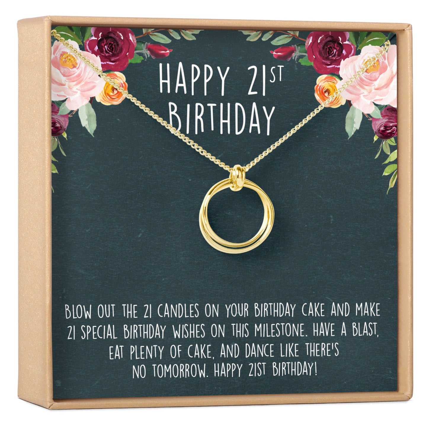 21st Birthday Necklace, Multiple Styles