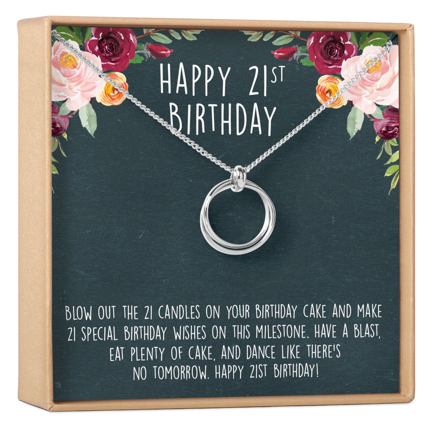 21st Birthday Necklace, Multiple Styles