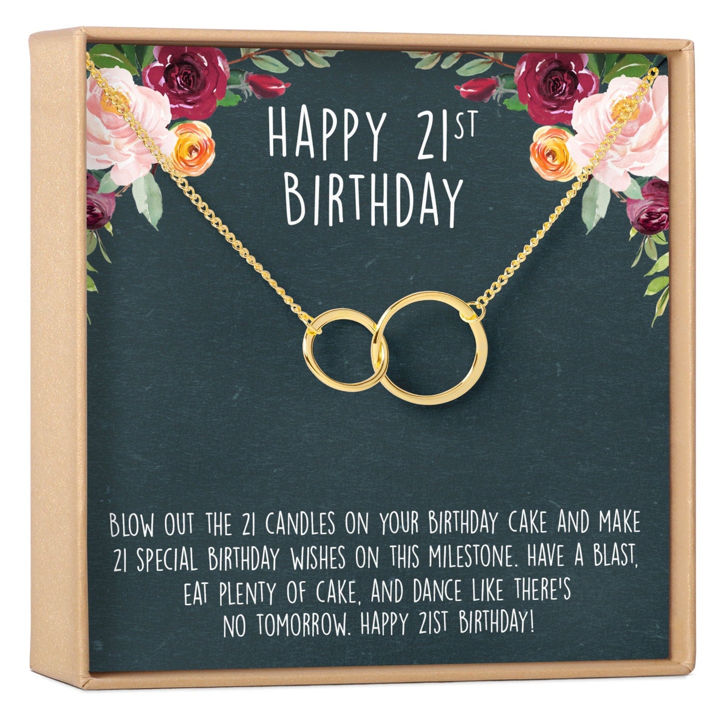 21st Birthday Necklace, Multiple Styles