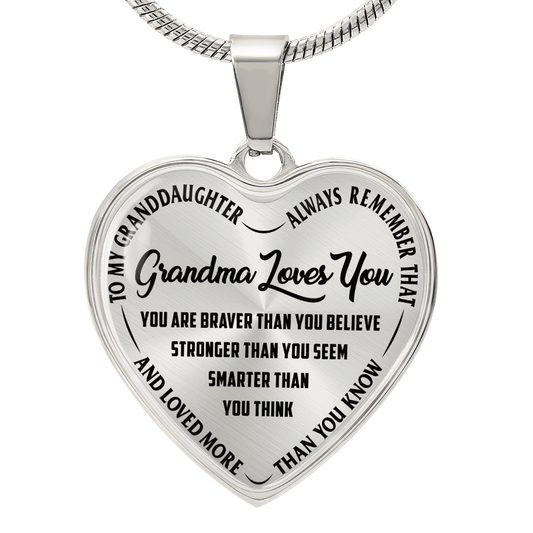 Grandma Loves You - Heart Necklace